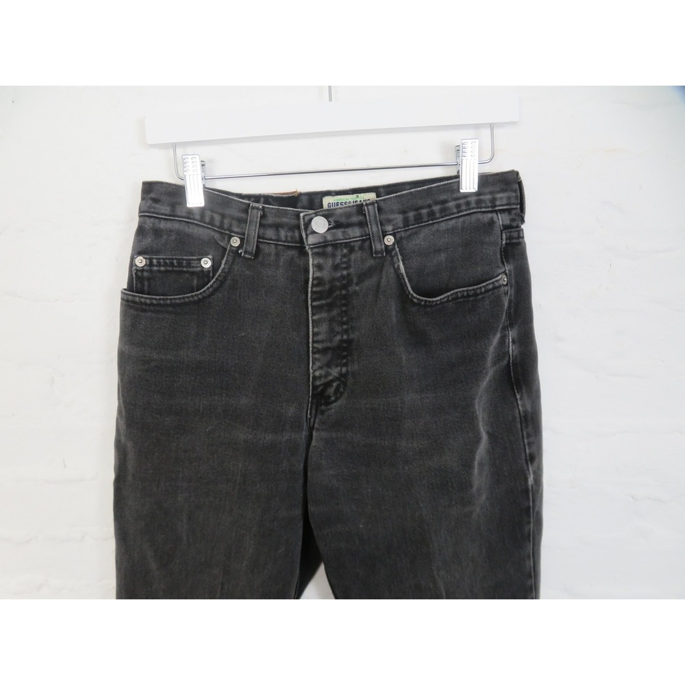 Vintage Guess Jeans Mens 30x32 Black Denim High Rise Tapered USA Made 80s - Picture 2 of 11